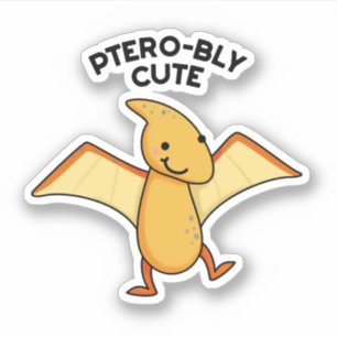 Pegatina Pterobobly Cute Funny Dinosaur Pterodactyl Pun