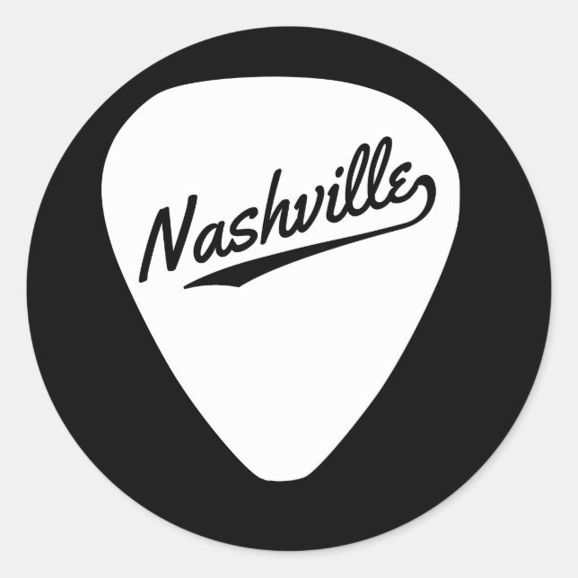 Pegatina Púa de guitarra de Nashville (Anverso)