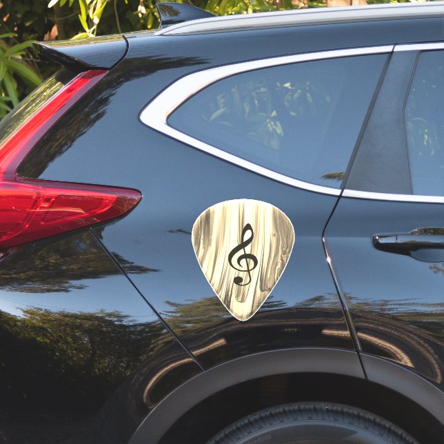 Pegatina Púa de guitarra de notas de música personalizada (Lado del coche)