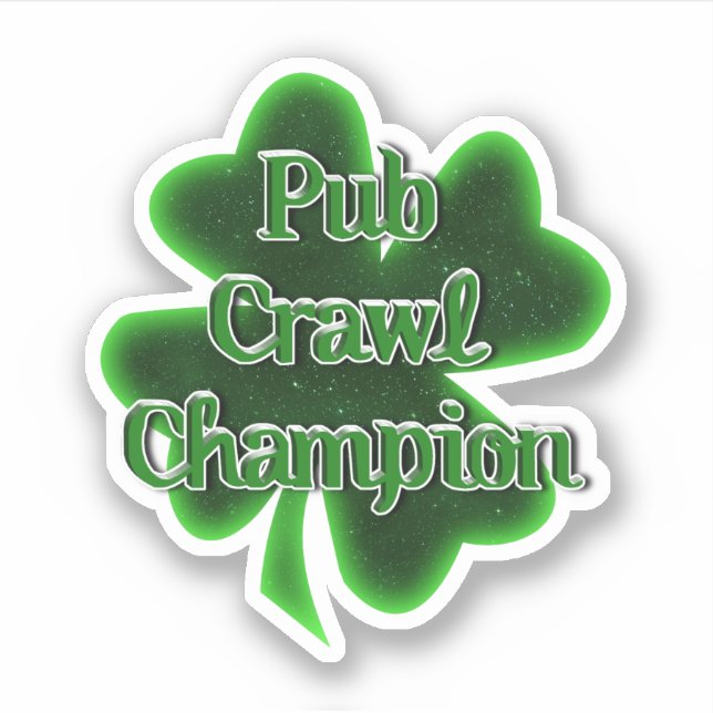 Pegatina Pub Crawl Champion St. Patrick's Day (Anverso)