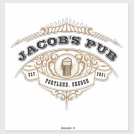 Pegatina Pub irlandés personalizado extra grande transparen