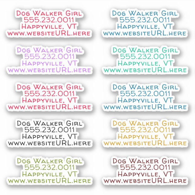 Pegatina Publicidad comercial clara, impresa y colorida (Anverso)