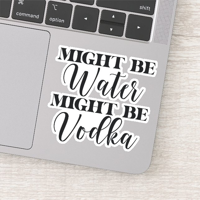 Pegatina Puede que el agua sea vodka (Detalle)