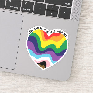 Pegatina Puedes ser tú mismo conmigo LGBT Transexual Gay
