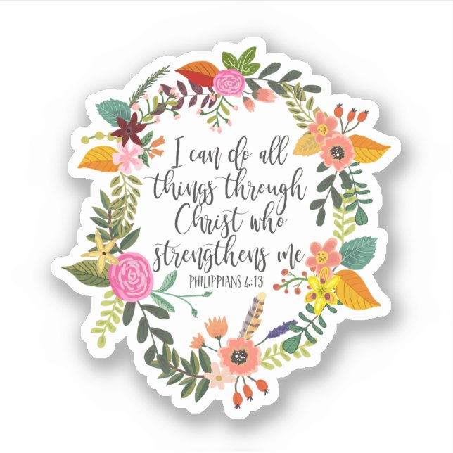 Pegatina Puedo hacer todas las cosas a través de Cristo Fel (Anverso)