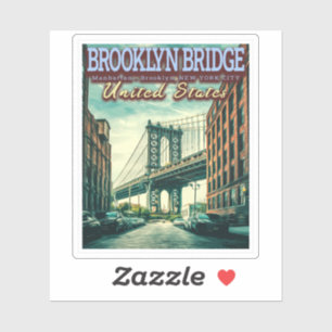 PEGATINA PUENTE BROOKLYN - MANHATTAN - BROOKLYN - NUEVA YOR