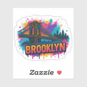 Pegatina Puente de Brooklyn Graffiti Pop Art – Urbano Color