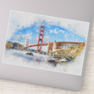 Pegatina Puente Golden Gate pastel en San Francisco