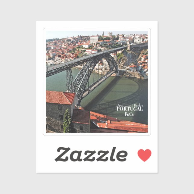 Pegatina Puente Porto sobre el río Douro, Portugal (Hoja)
