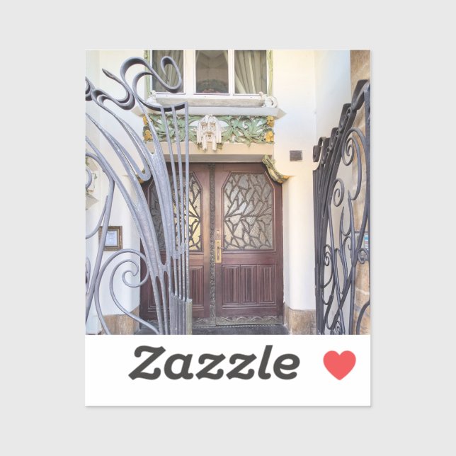 Pegatina Puerta de Art Nouveau Praga (Hoja)