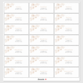 Pegatina Puerta de invitado de Terracotta Floral Line Art