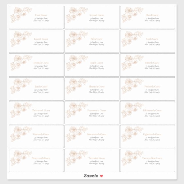 Pegatina Puerta de invitado de Terracotta Floral Line Art (Hoja)