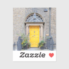 Pegatina Puerta georgiana amarilla en Dublín