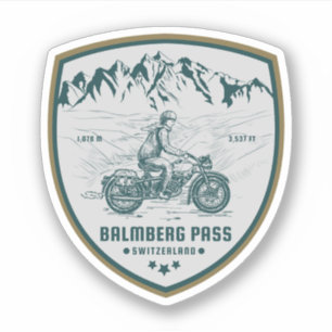 Pegatina Puerto de Balmberg tour en moto por los Alpes suiz