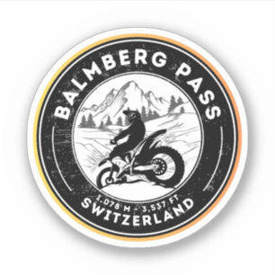 Pegatina Puerto de Balmberg tour en moto por los Alpes suiz