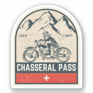 Pegatina Puerto de Chasseral tour en moto por los Alpes sui