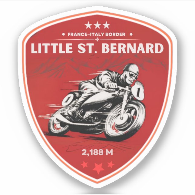 Pegatina Puerto de Little St Bernard francés italia motocic (Anverso)