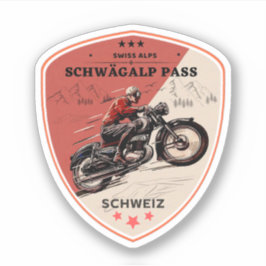 Pegatina Puerto de Schwägalp tour en moto por los Alpes sui