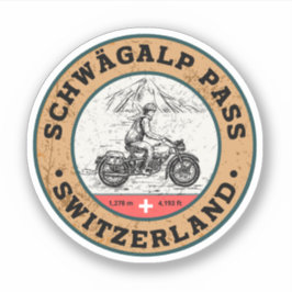 Pegatina Puerto de Schwägalp tour en moto por los Alpes sui