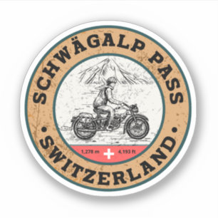 Pegatina Puerto de Schwägalp tour en moto por los Alpes sui