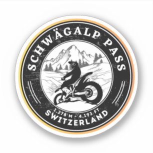Pegatina Puerto de Schwägalp tour en moto por los Alpes sui