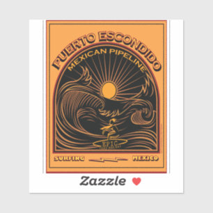 PEGATINA PUERTO MEXICANO ESCONDIDO MÉXICO DE LA TUBERÍA Q