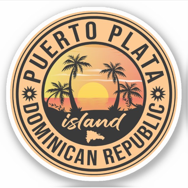 Pegatina Puerto Plata República Dominicana (Anverso)