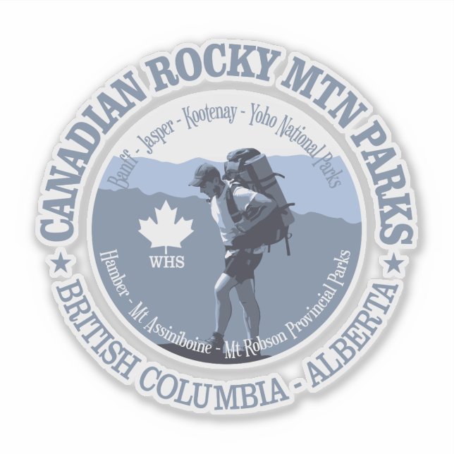 Pegatina Puertos Mtn Rocky Canadiense (BG) (Anverso)