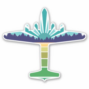 Pegatina puesta de sol de la línea aérea dc 6