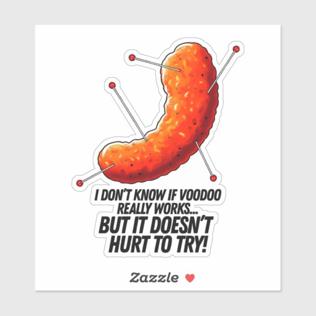 Pegatina Puff de queso vudú - Chiste anti Trump (Hoja)