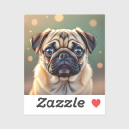 Pegatina Pug Adorable de cerca | Perro Lindo