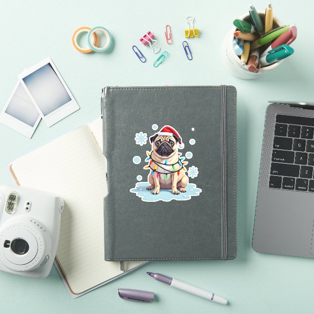 Pegatina Pug Dog Christmas Men Women (2) (Funda para iPad)