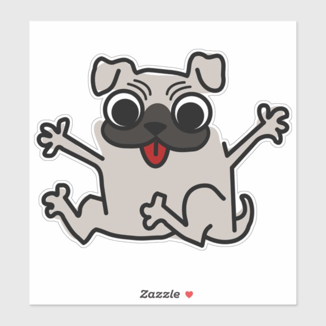 Pegatina Pug Hugs (Hoja)