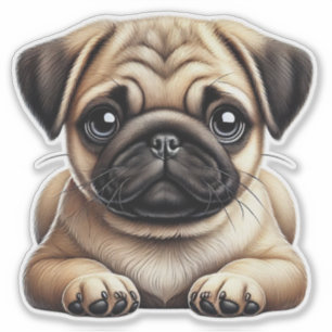 Pegatina Pug Puppy