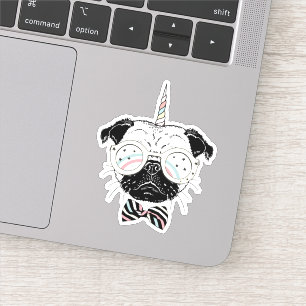 Pegatina Pug Unicorn   Ser único