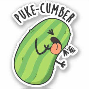 Pegatina Puke-cumber Funny Cucumber Pun