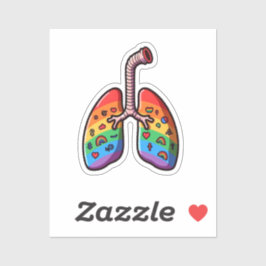 Pegatina Pulmones arco iris