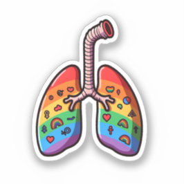 Pegatina Pulmones arco iris