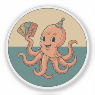 Pegatina Pulpo de la Fiesta con Boletos de Carnaval - Diver