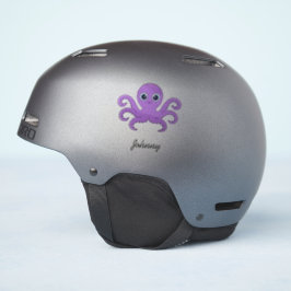 Pegatina Pulpo morado lindo nombre personalizado