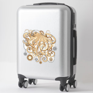 Pegatina Pulpo Steampunk Retro Fantasía Mecánica