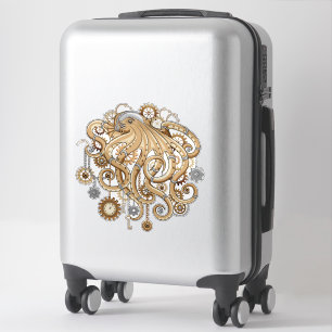 Pegatina Pulpo Steampunk Retro Fantasía Mecánica