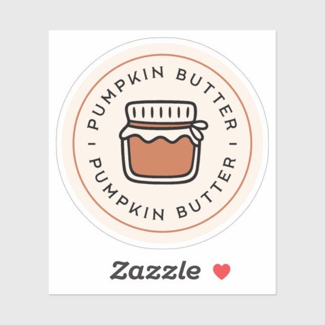 Pegatina Pumpkin butter jar homemade spread aesthetic (Hoja)