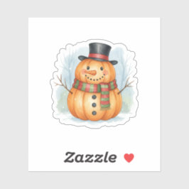 Pegatina Pumpkin snowman