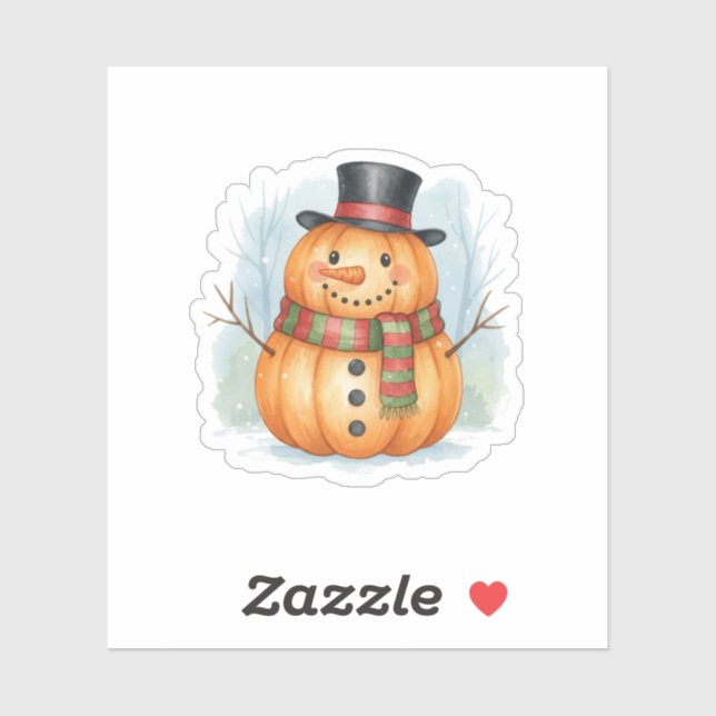 Pegatina Pumpkin snowman (Hoja)