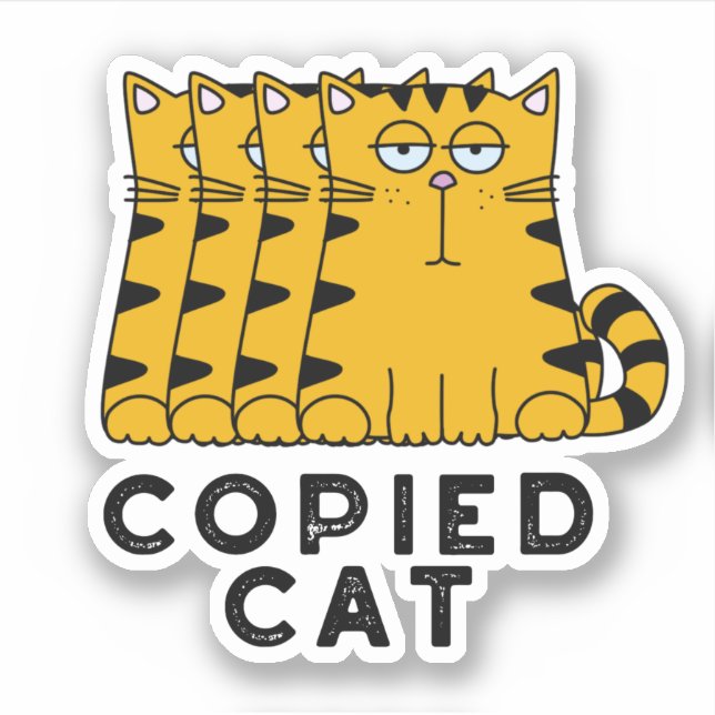 Pegatina Pun animal divertido para gato copiado (Anverso)