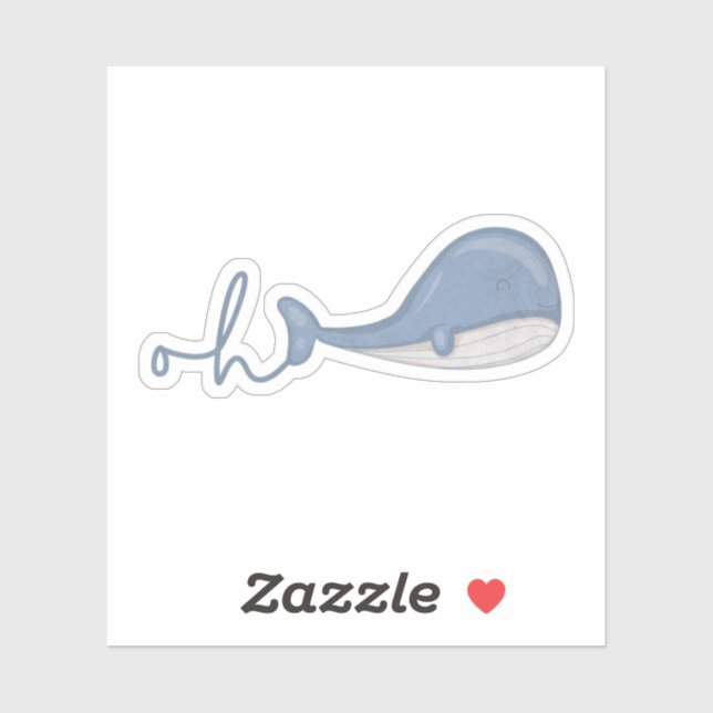 Pegatina Pun de ballena: Oh ballena (Hoja)