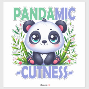 Pegatina Pun de Cuteness pandémica. Caricatura de bebé Pand