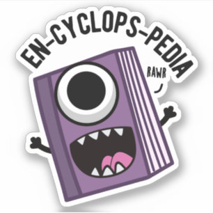 Pegatina Pun de Enciclopedia Graciosa en ciclo-pedia