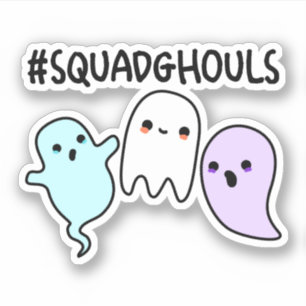 Pegatina Pun de fantasmas divertidos de Halloween del equip